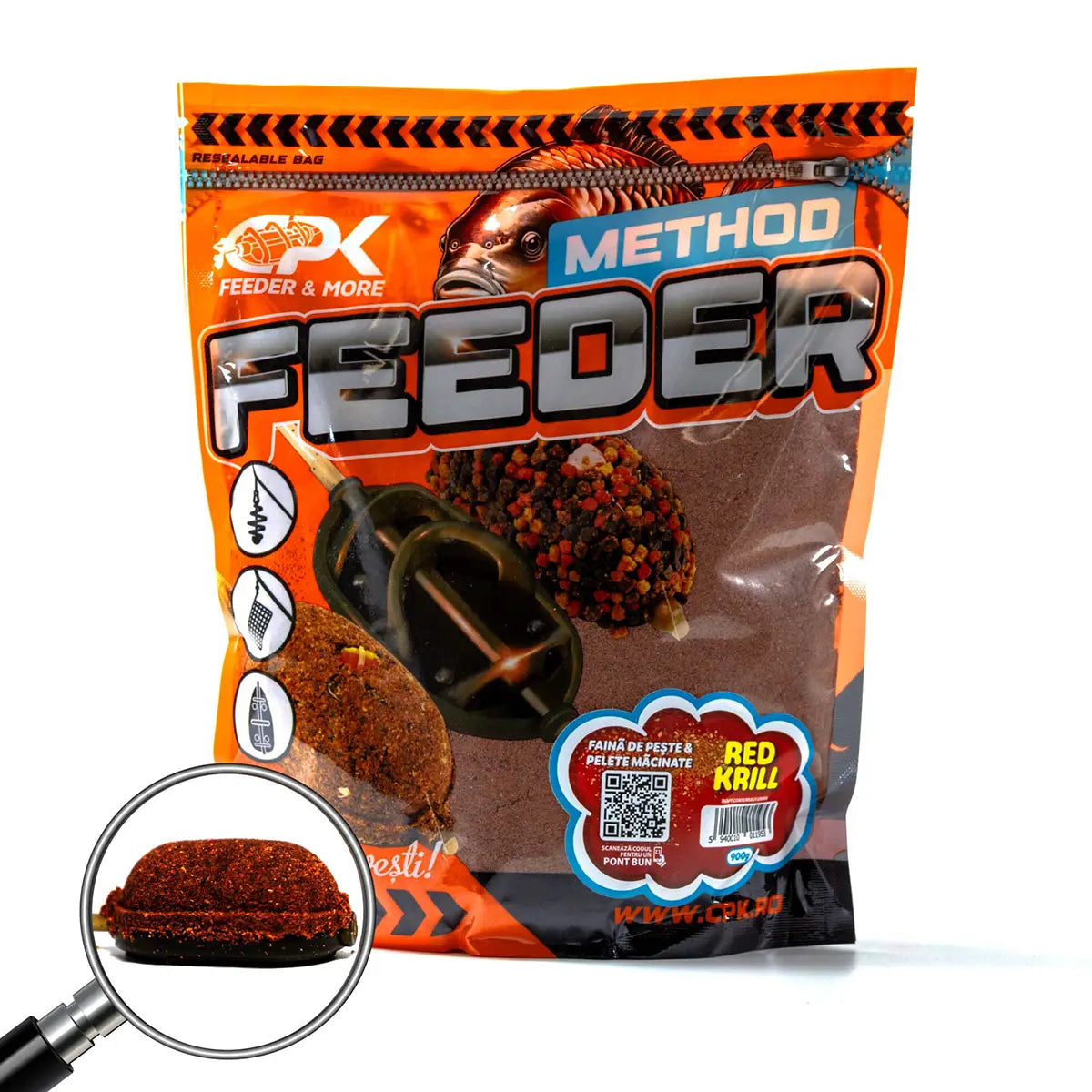 GROUNDBAIT METHOD FEEDER FISHMEAL & GROUND PELLETS RED KRILL 900 g