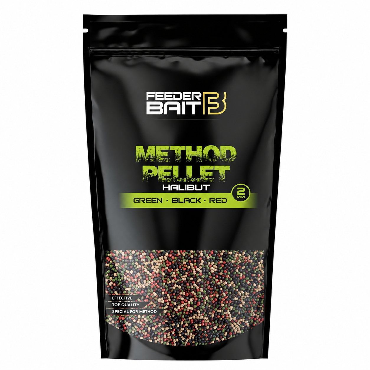 FEEDER BAIT - PELETI HALIBUT GREEN BLACK RED 2MM 800G