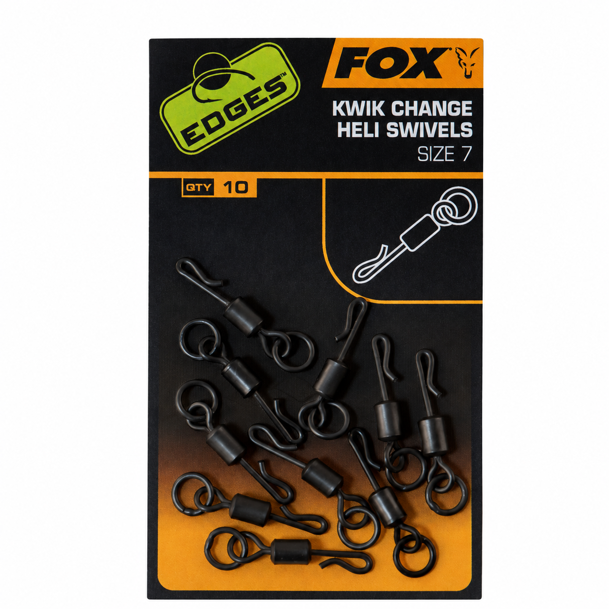 AGRAFA RAPIDA FOX EDGES KWIK CHANGE HELI SWIVELS NR.7 10BUC
