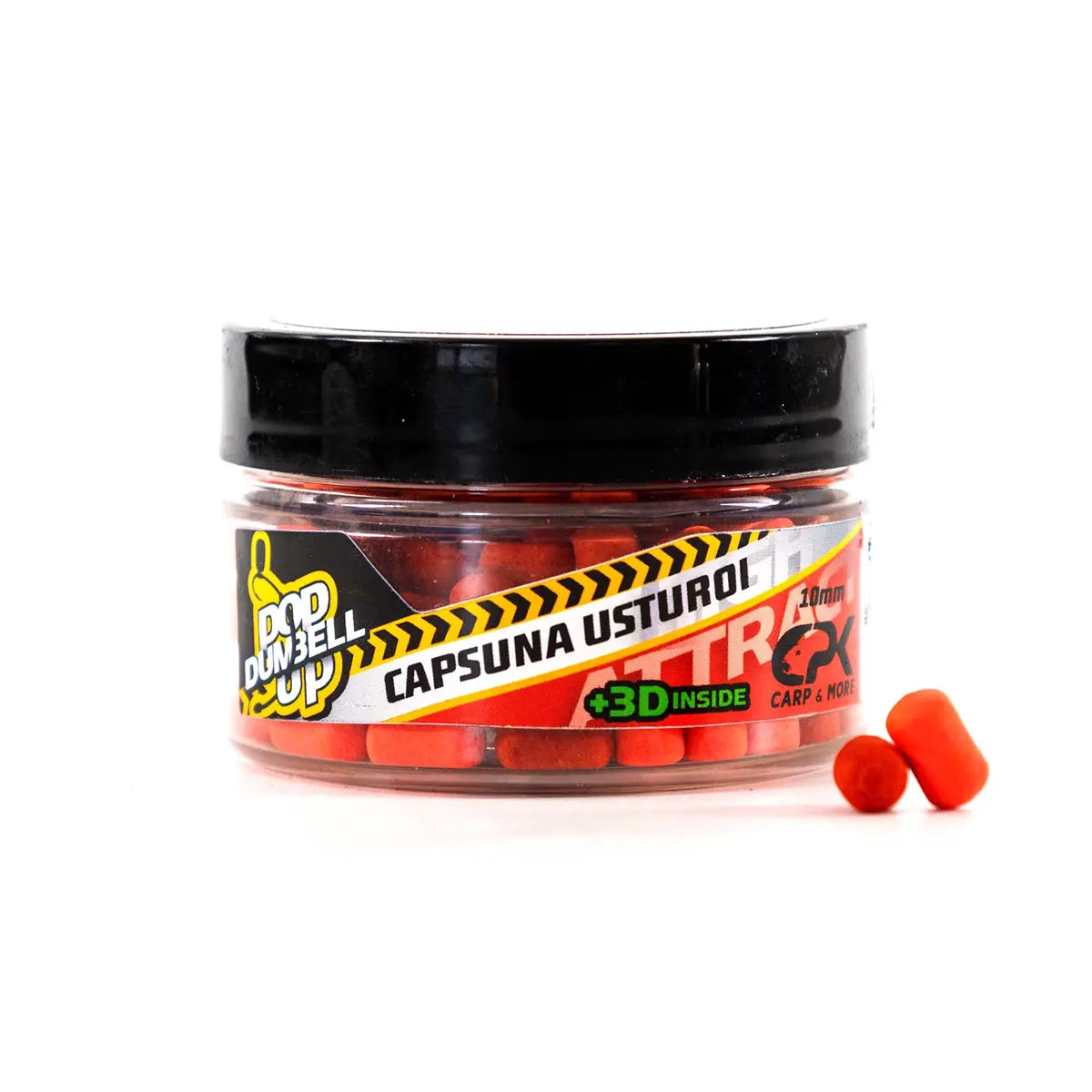 POP UP DUMBELL CAPSUNA & USTUROI 3D 10MM 20G (ROSU & 3D)