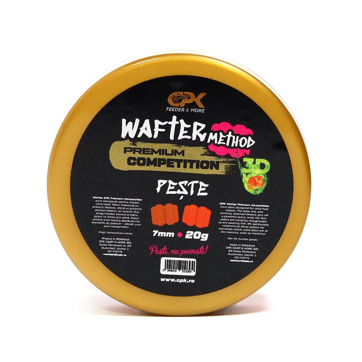 WAFTER COMPETITION METHOD 3D PESTE 7MM 20G (PORTOCALIU & 3D)