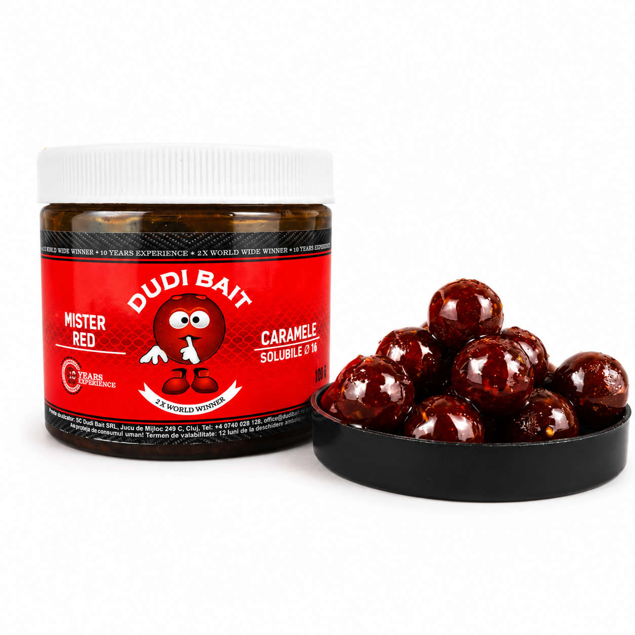 Hook Boilies "Mister Red Super Hot" Soluble Caramels 16 mm 100 g