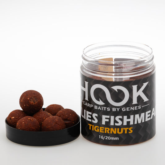 BOILIES DE CARLIG HARD FISHMEAL 16/20 MM 250 ML TIGERNUTS