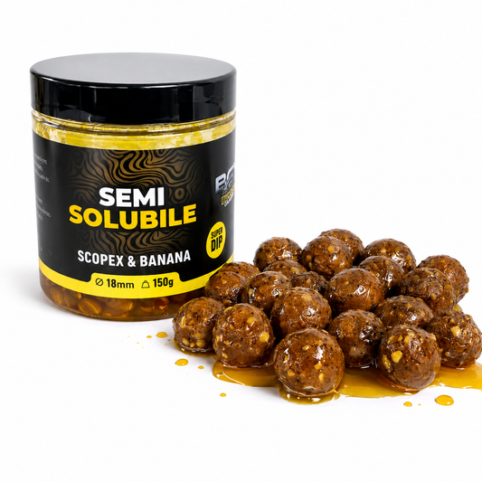 Bucovina Semi-Soluble Hook Boilies Scopex & Banana 22mm 150g