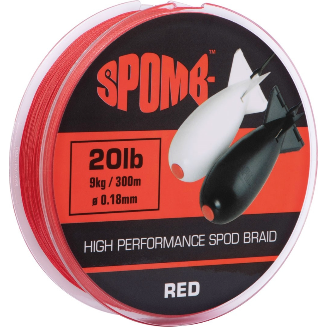 FIR TEXTIL SPOMB BRAID RED 300M 0.18MM/9KG