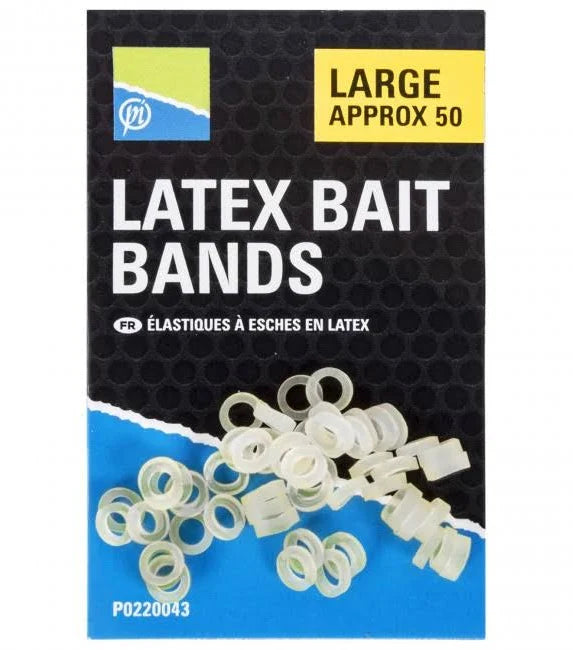 INELE ELASTICE PRESTON LATEX BAIT BANDS CLEAR 50BUC/PLIC