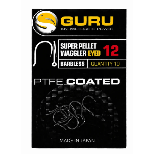 SUPER PELLET WAGGLER HOOK SIZE 12 (BARBLESS/EYED)