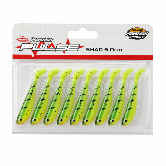 PULSE SHAD 6CM 8PCS BROWN CHARTREUSE