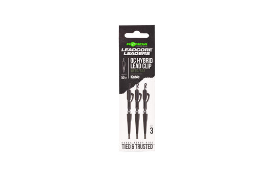 KABLE LEADCORE LEADER HYBRID LEAD CLIP QC SWIVEL WEED 50CM