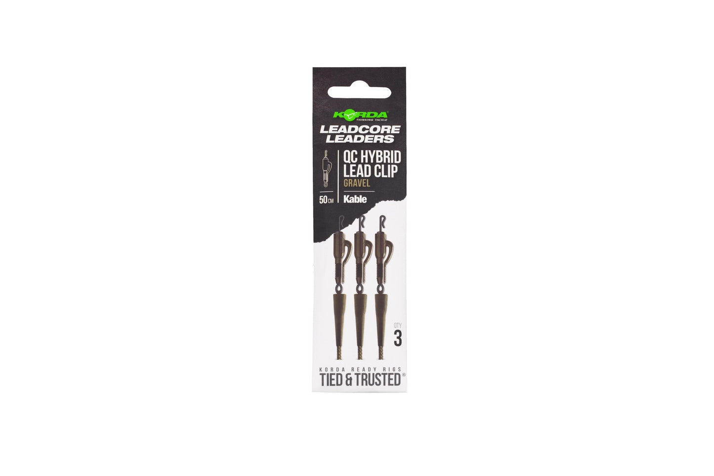 KABLE LEADCORE LEADER HYBRID LEAD CLIP QC SWIVEL GRAVE L 50C