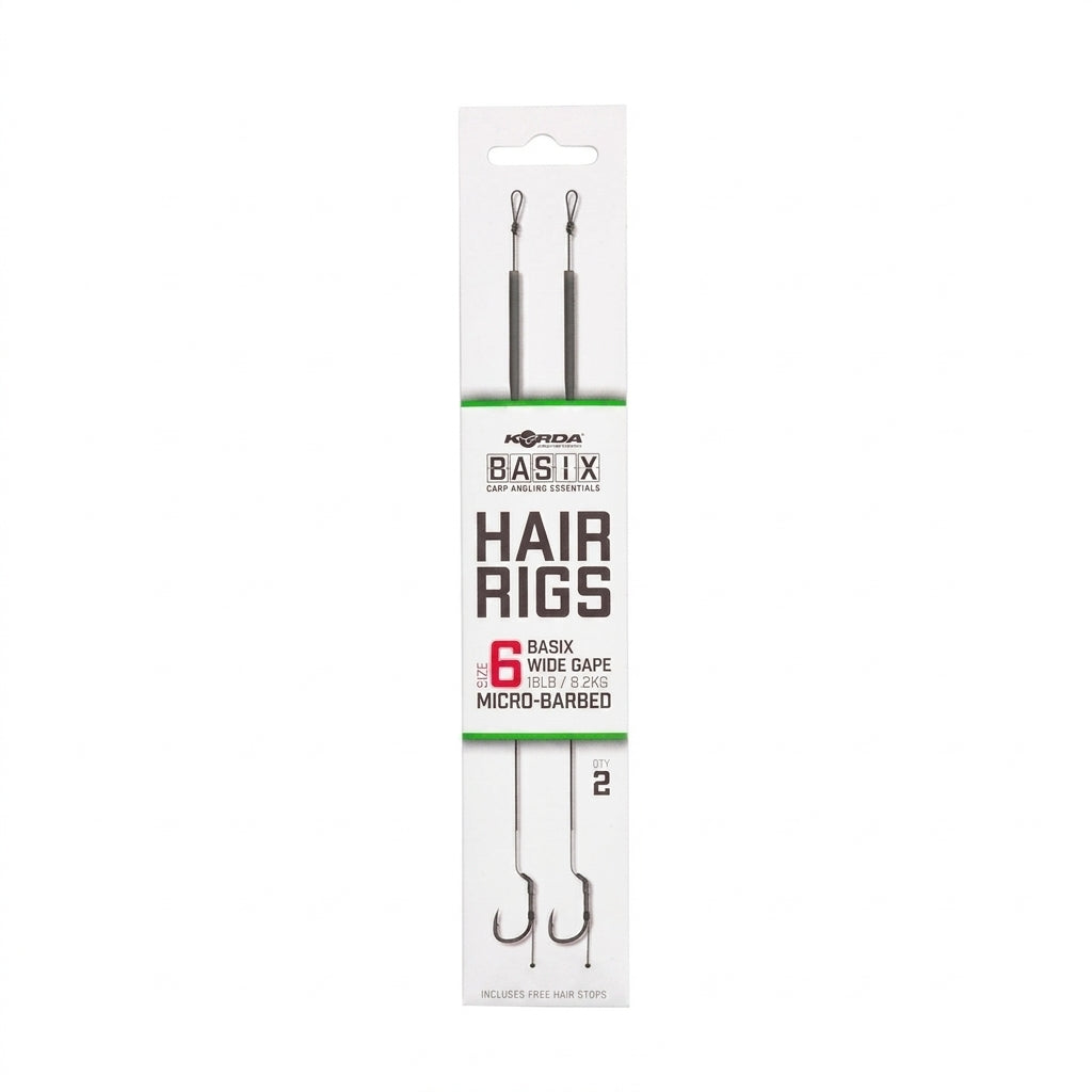 BASIX HAIR RIGS WIDE GAPE 6 18LB