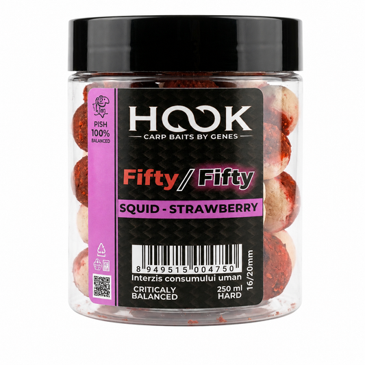 CE Fifty-Fifty Squid & Strawberry Hook Boilies, 16/20 mm – 250 ml